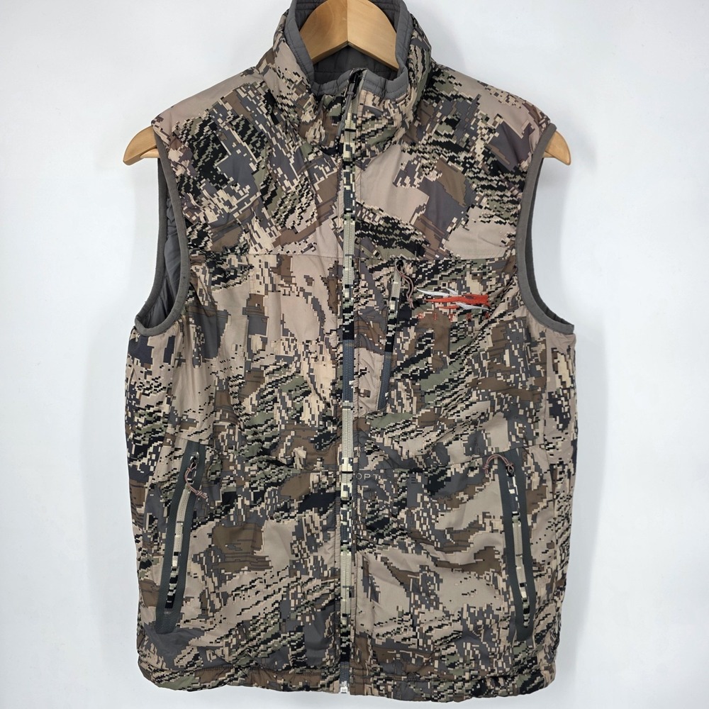 Sitka Kelvin Lite Vest Open Country Medium Insulated Primaloft Full Zip Camo